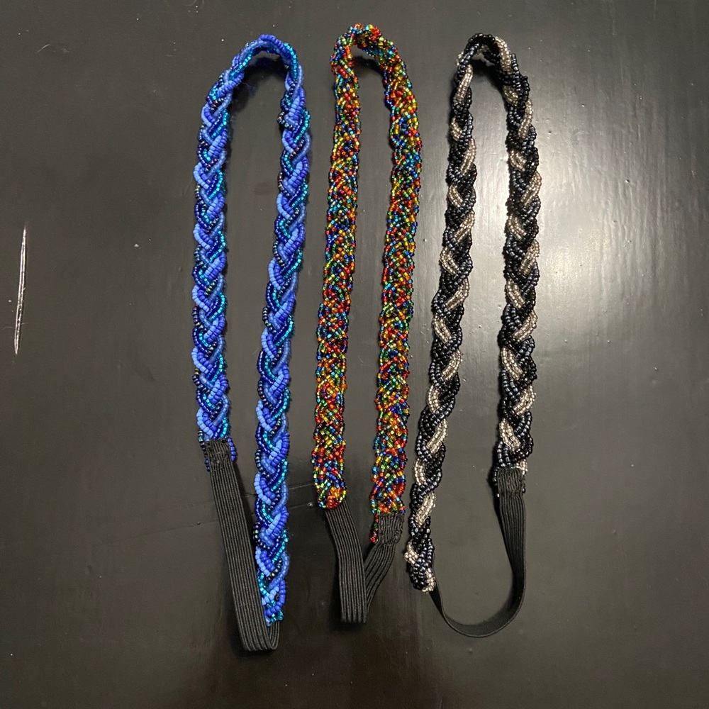 set of three beaded headbands!